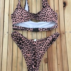 Cheetah buckle bikini